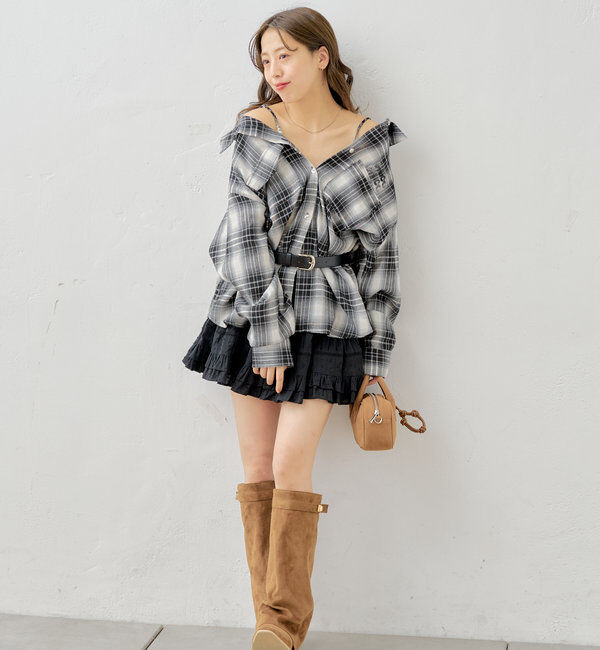  「【WEB限定6色展開】2WAYオーバーチェックシャツ」|シャツ・ブラウス|