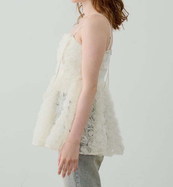  「【SALON by Chico】ローズチュールペプラムブラウス」|シャツ・ブラウス|