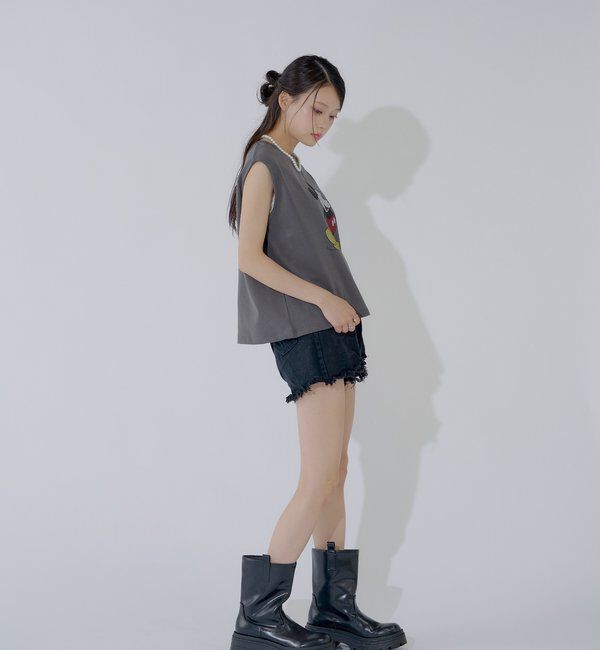  「ミッキーノースリフレンチT」|Tシャツ・カットソー|