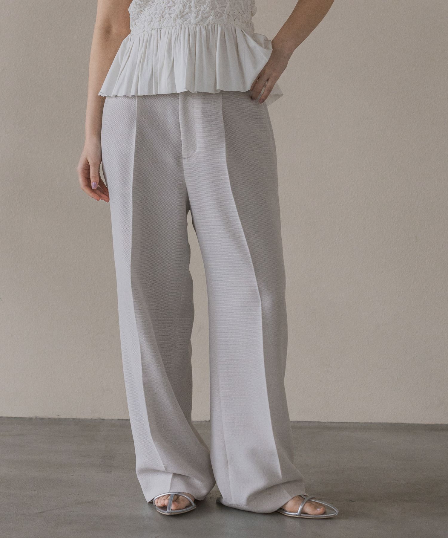 A part by 「メッシュストレートパンツ」|スラックス|ライトグレー