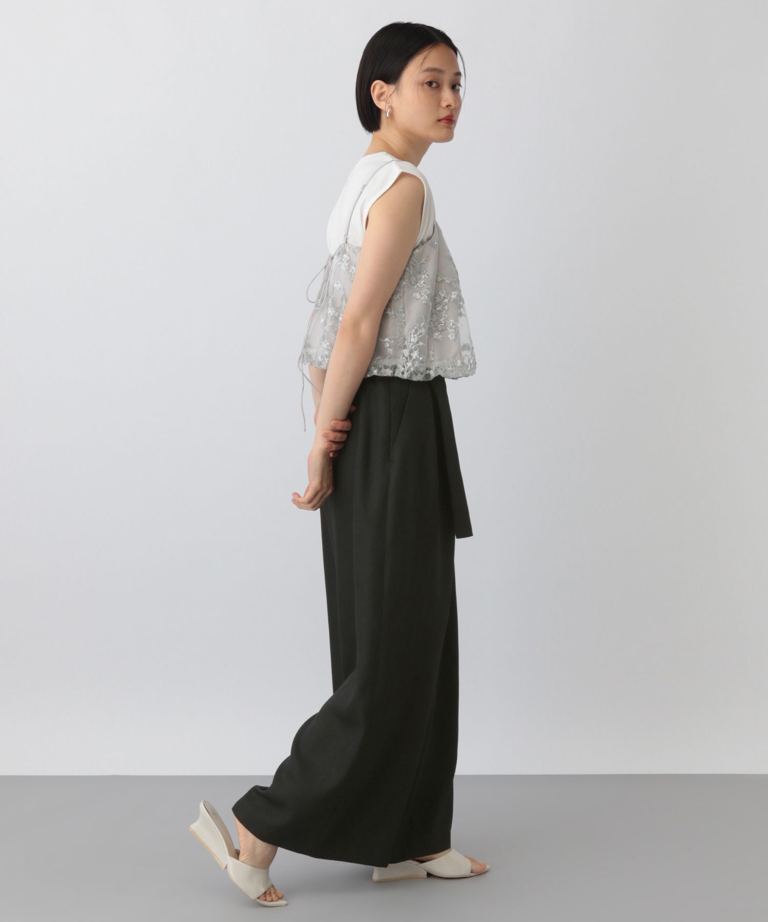 A part by 「ベルトツキワイドパンツ」|スラックス|