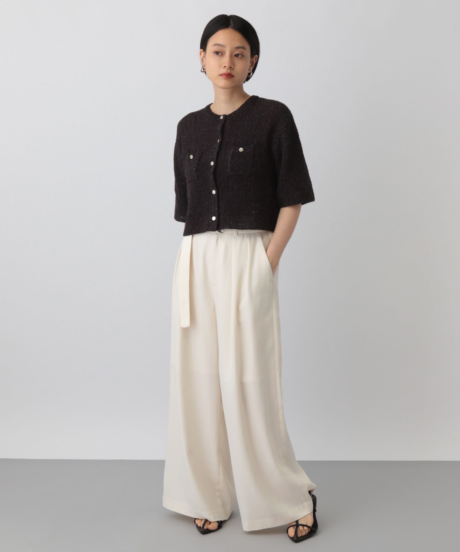 A part by 「ベルトツキワイドパンツ」|スラックス|
