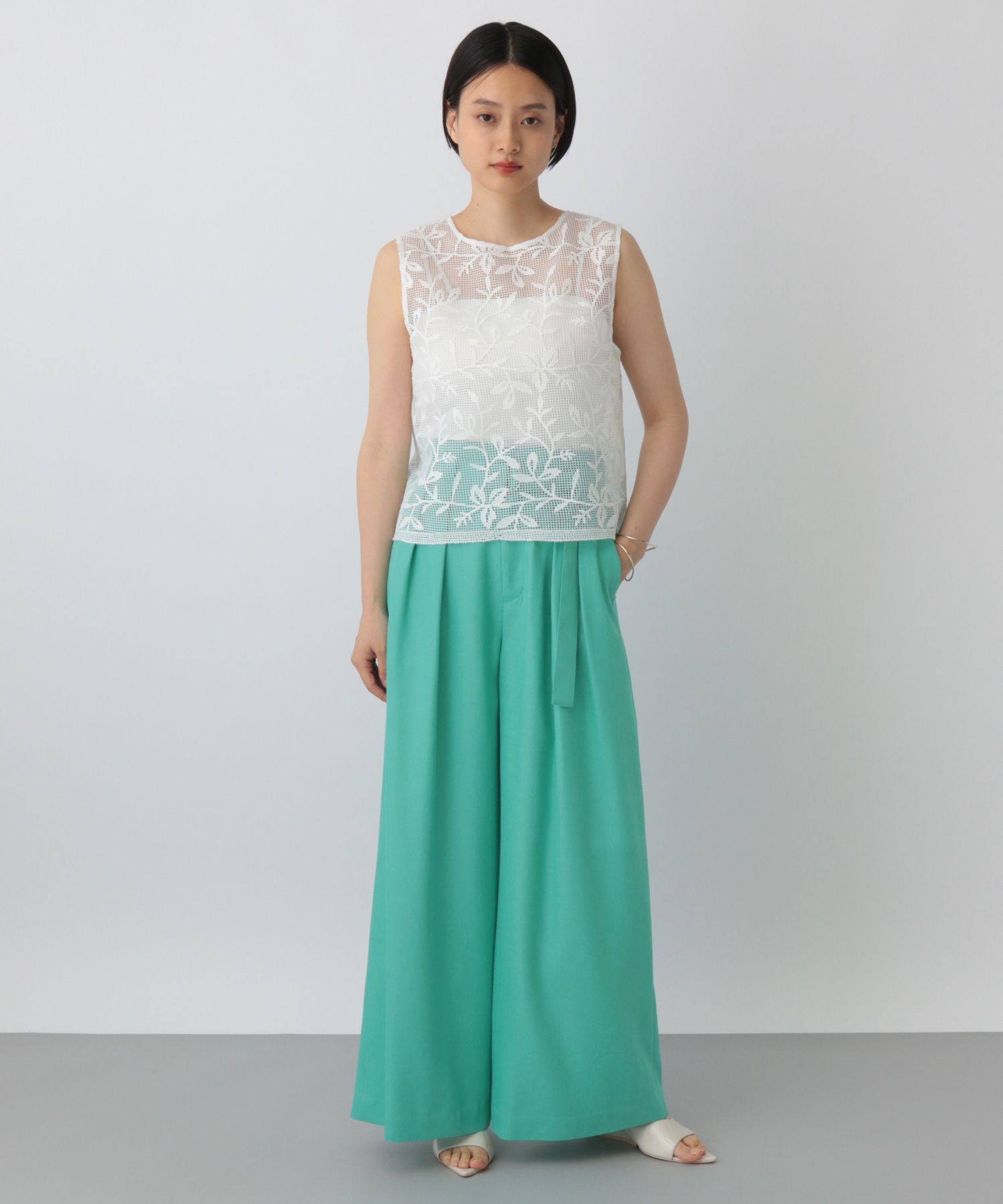 A part by 「ベルトツキワイドパンツ」|スラックス|