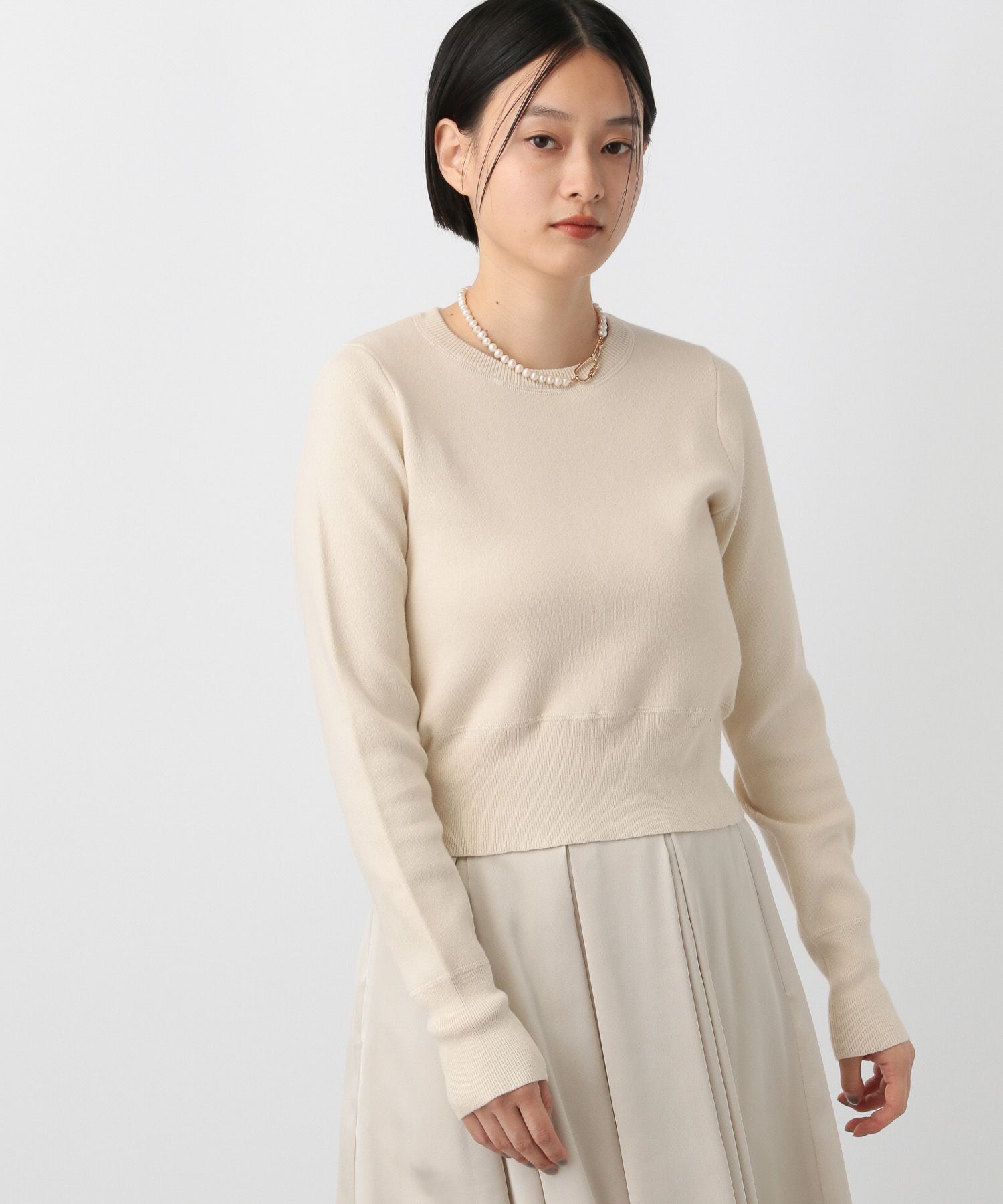 A part by 「カシミヤライクコットンショートプルオーバー」|ニット・セーター|ナチュラル