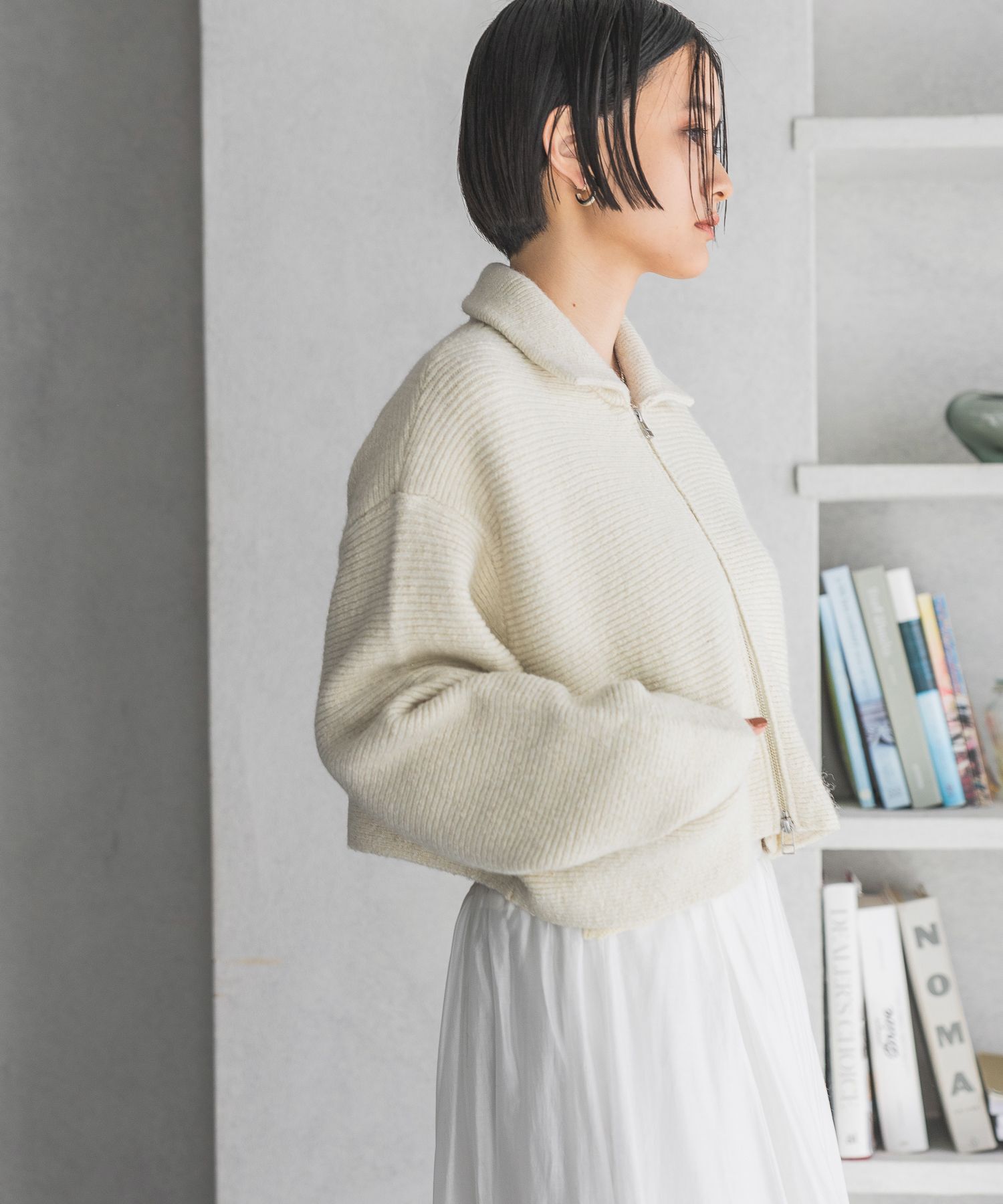 A part by 「ラメエリZIPカーディガン」|ニット・セーター|