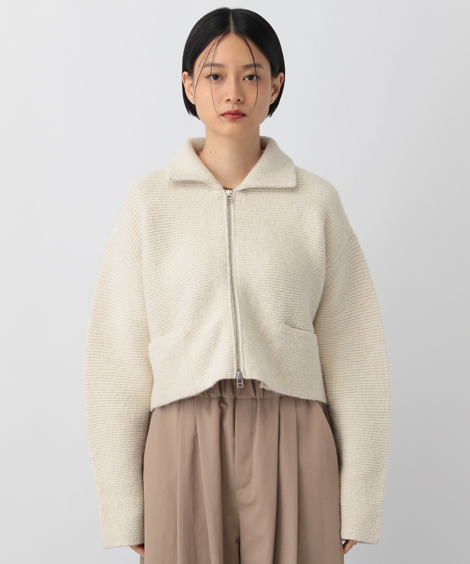 A part by 「ラメエリZIPカーディガン」|ニット・セーター|