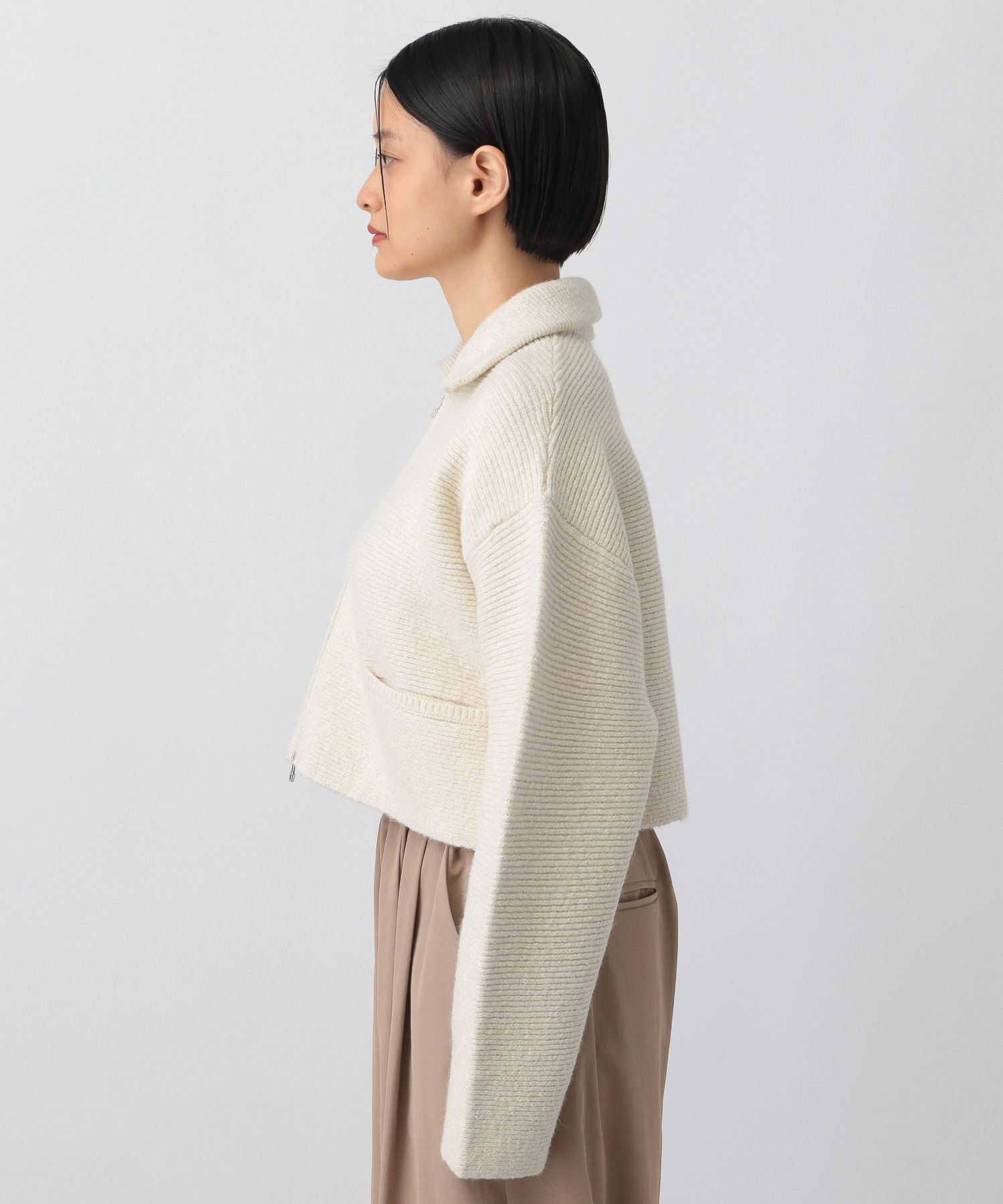 A part by 「ラメエリZIPカーディガン」|ニット・セーター|