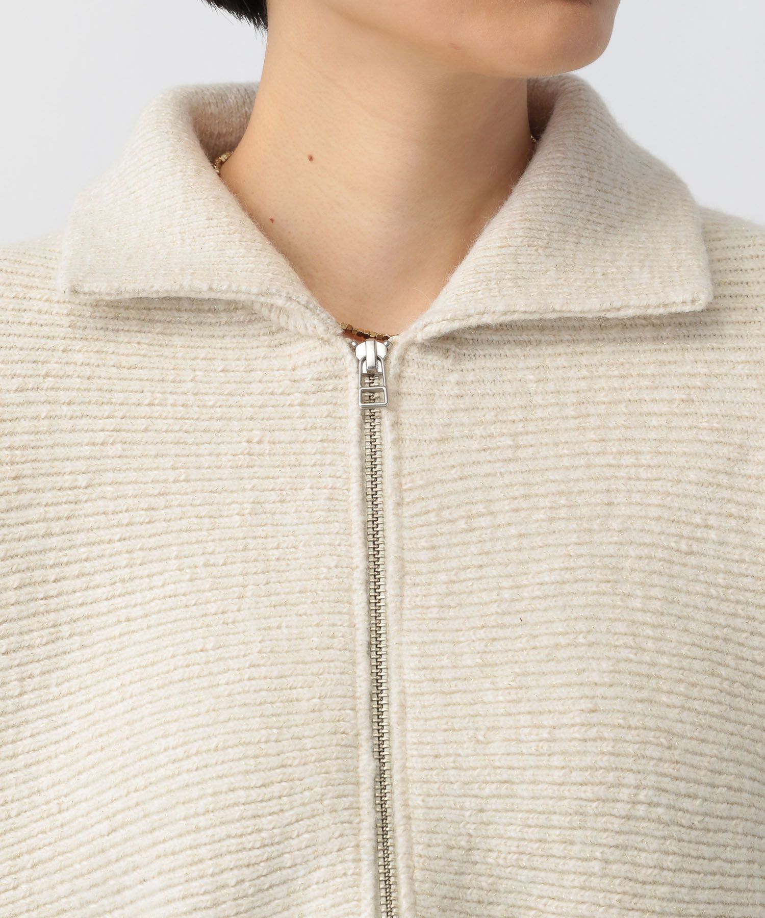 A part by 「ラメエリZIPカーディガン」|ニット・セーター|