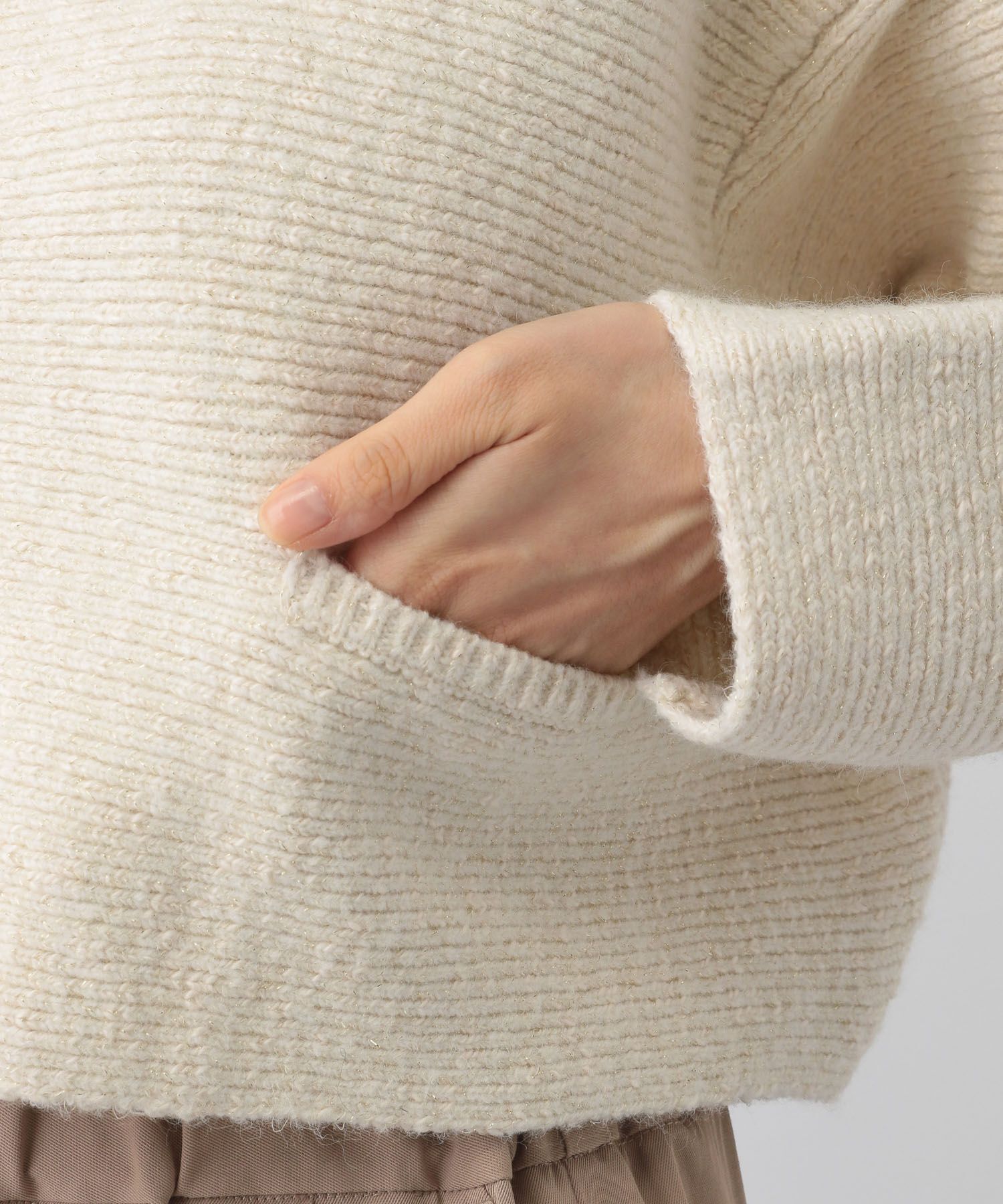 A part by 「ラメエリZIPカーディガン」|ニット・セーター|