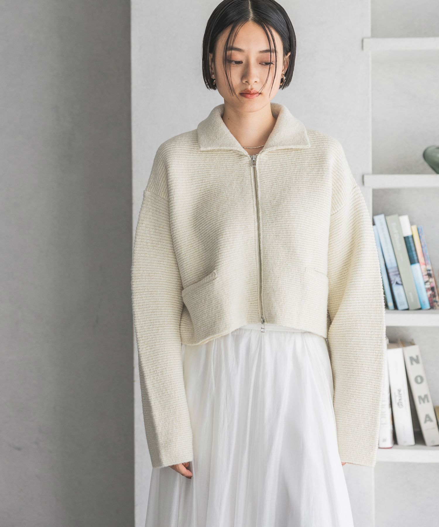 A part by 「ラメエリZIPカーディガン」|ニット・セーター|