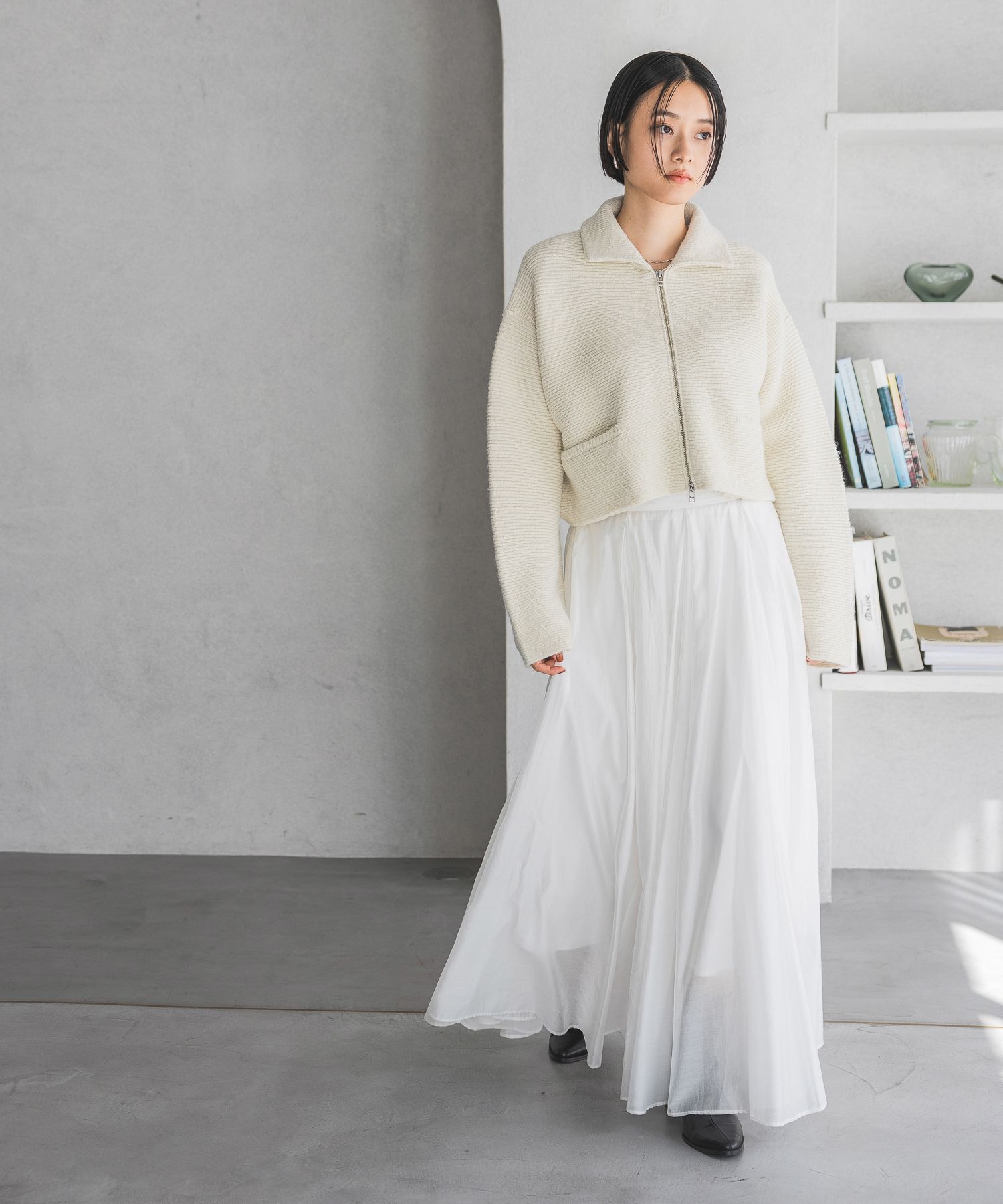 A part by 「ラメエリZIPカーディガン」|ニット・セーター|