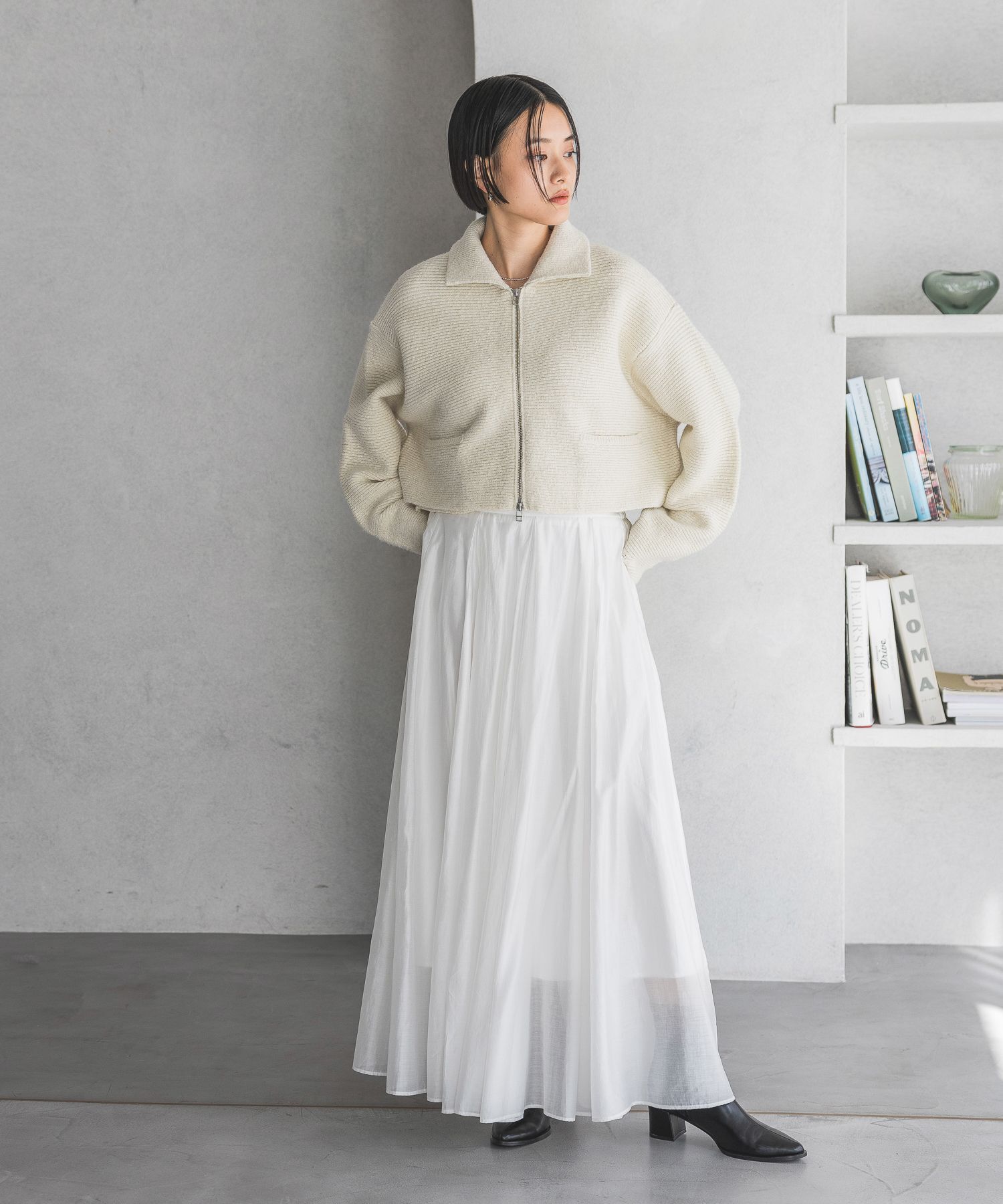 A part by 「ラメエリZIPカーディガン」|ニット・セーター|