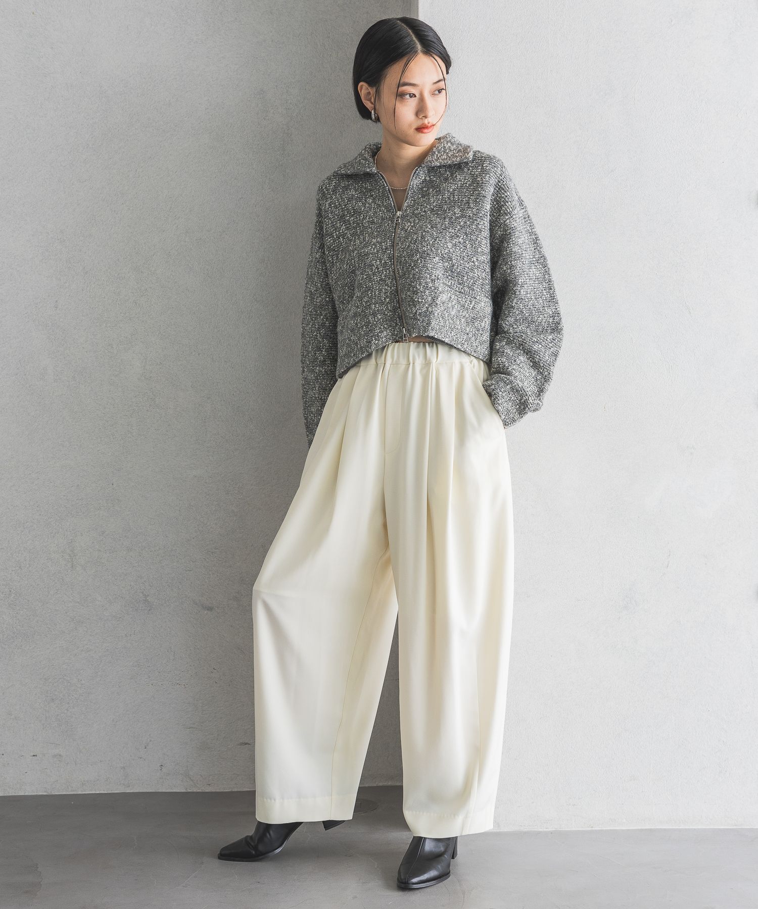 A part by 「ラメエリZIPカーディガン」|ニット・セーター|