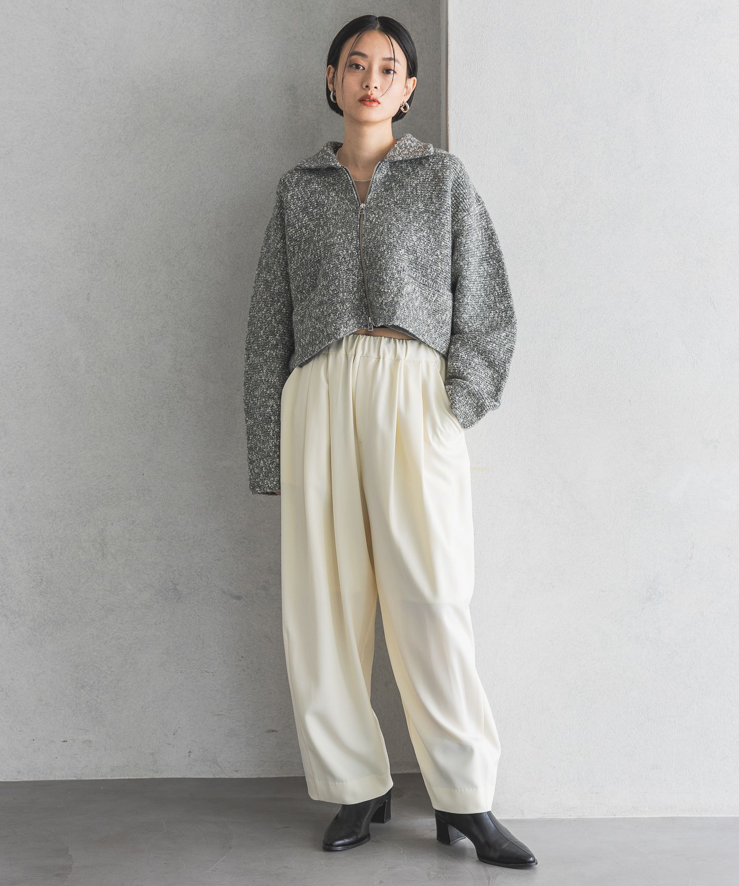 A part by 「ラメエリZIPカーディガン」|ニット・セーター|