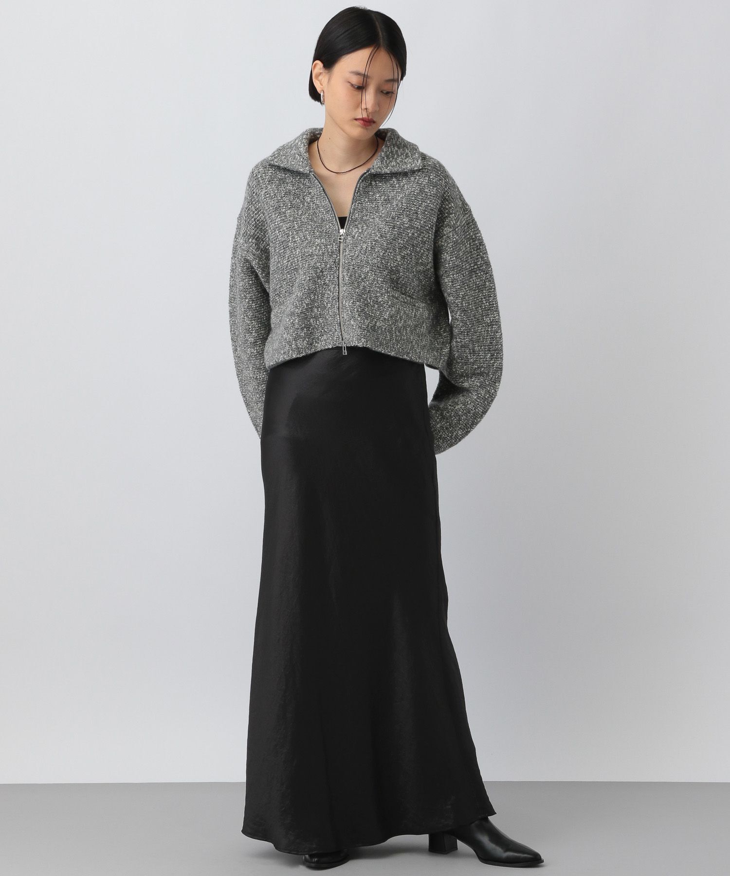 A part by 「ラメエリZIPカーディガン」|ニット・セーター|