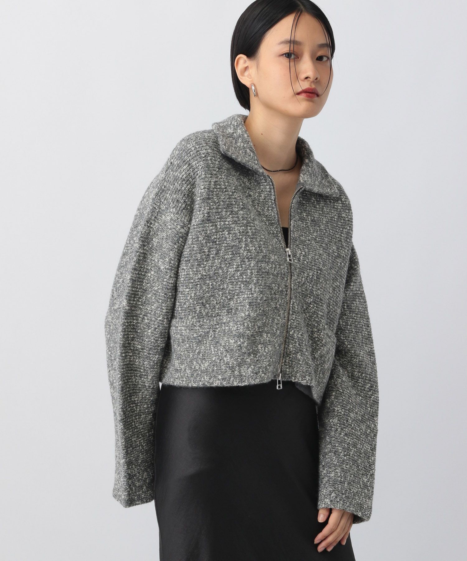 A part by 「ラメエリZIPカーディガン」|ニット・セーター|