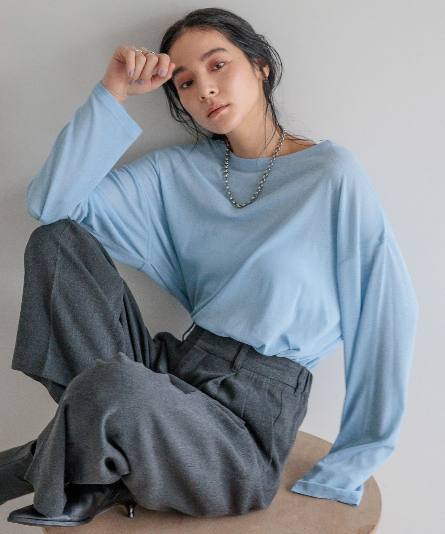 LOWRYS FARM「ＵＳＥＦＵＬシアープルオーバー」|Tシャツ・カットソー|