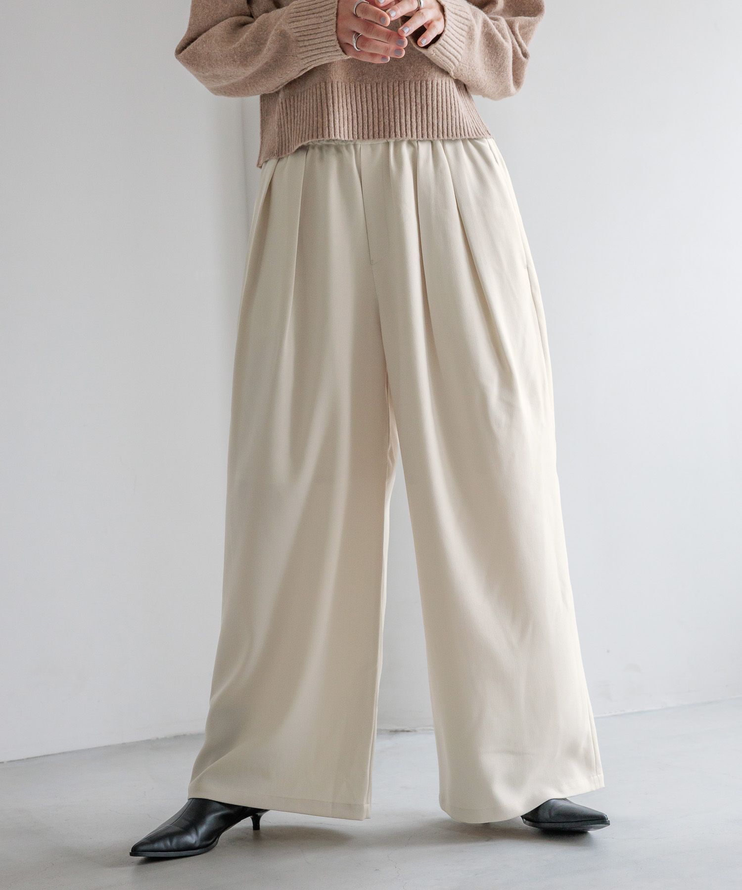 LOWRYS FARM「ウールライクイージーパンツ」|チノ|