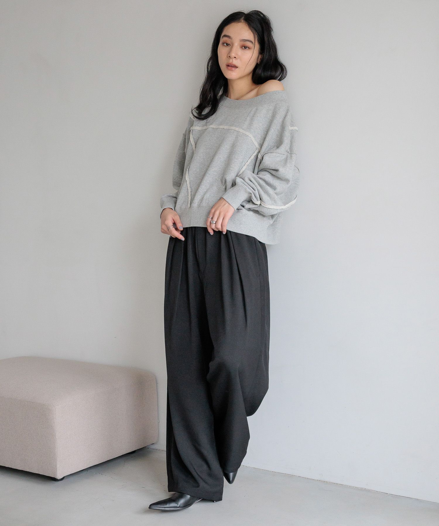 LOWRYS FARM「ウールライクイージーパンツ」|チノ|