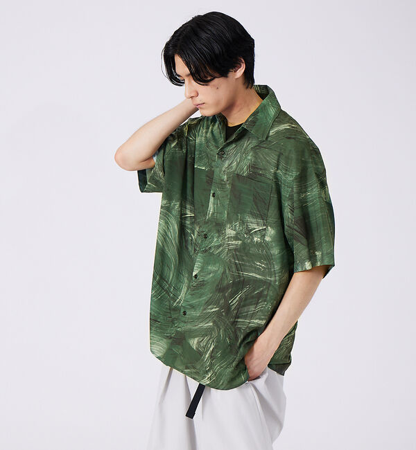 ABAHOUSE「総柄プリント ビッグシルエット とろみシャツ」|シャツ・ブラウス|