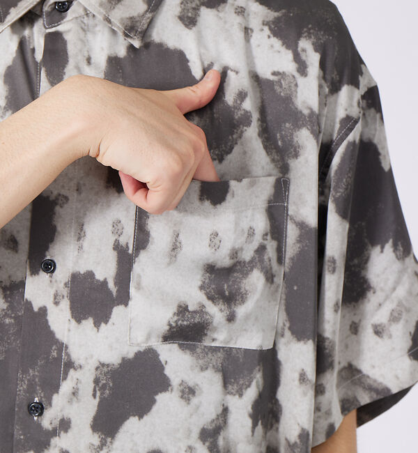 ABAHOUSE「総柄プリント ビッグシルエット とろみシャツ」|シャツ・ブラウス|