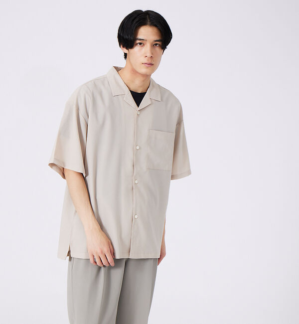 ABAHOUSE「WEB限定　ルーズオーバーオープンカラー開襟半袖シャツ」|シャツ・ブラウス|ベージュ