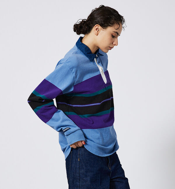 ABAHOUSE「【BARBARIAN/バーバリアン】クラシック ラガーシャツ-NEW FIT-B」|Tシャツ・カットソー|ブルー系その他1