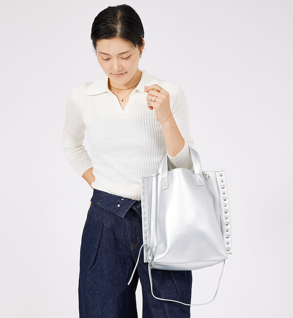 ABAHOUSE「【cheek /チーク】rivet 2way tote/リベット2way トート」|トートバッグ|