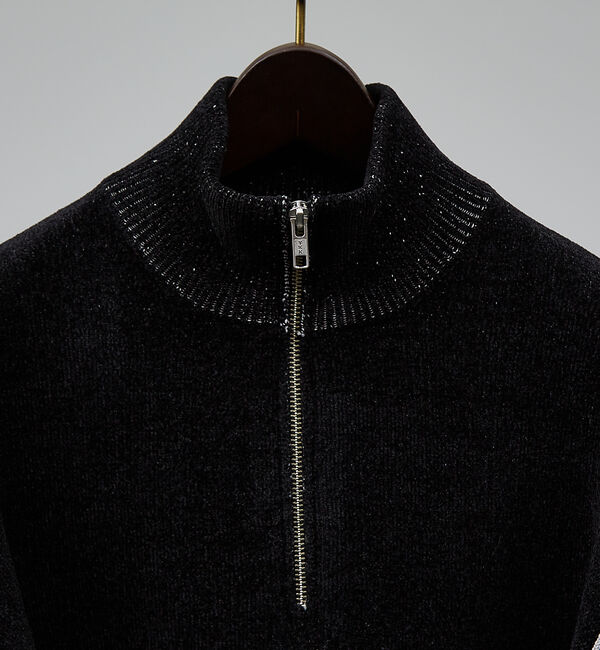 ABAHOUSE「ダブルフェイス モール ハーフジップ ニット」|ニット・セーター|