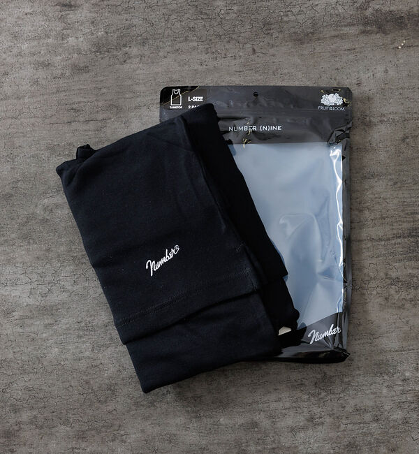 ABAHOUSE「【FRUIT OF THE LOOMxNUMBER(N)INE 】2パックタンク」|キャミソール|ブラック