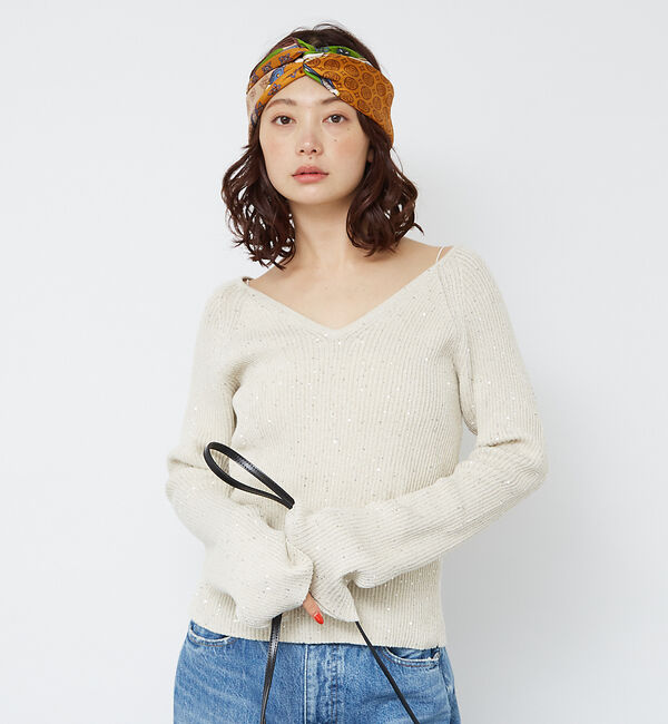 Rouge vif「2WAYスパンコールラメリブニット」|ニット・セーター|