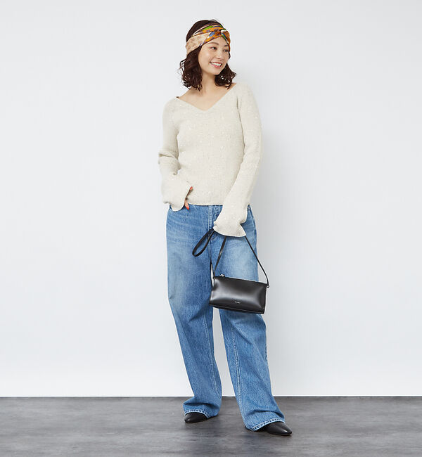 Rouge vif「2WAYスパンコールラメリブニット」|ニット・セーター|