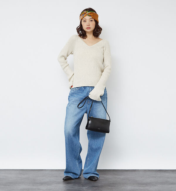 Rouge vif「2WAYスパンコールラメリブニット」|ニット・セーター|