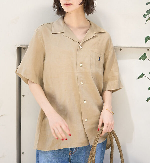 Rouge vif「【POLO RALPH LAUREN/ポロラルフローレン】クラシックフィットリネ」|シャツ・ブラウス|ベージュ