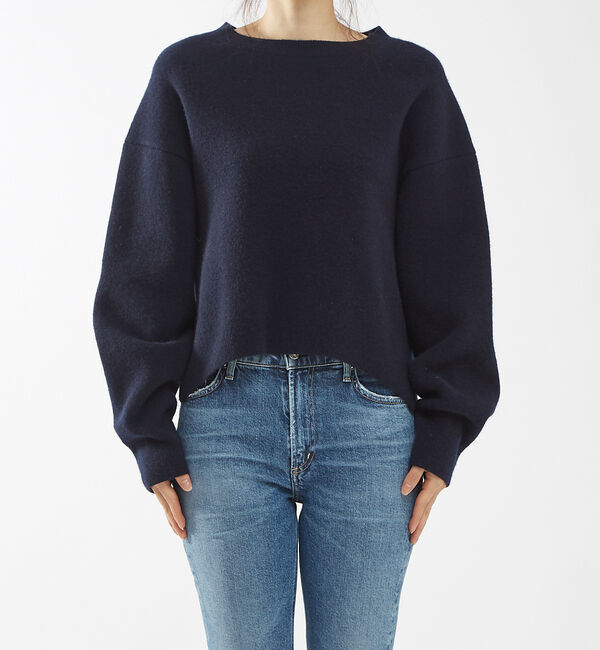 The Store by C' 「【COCUCA】クロップニットプルオーバー」|ニット・セーター|ネイビー