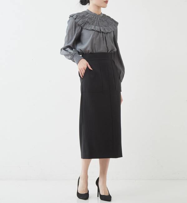 TIARA「フリルネックブラウス」|シャツ・ブラウス|