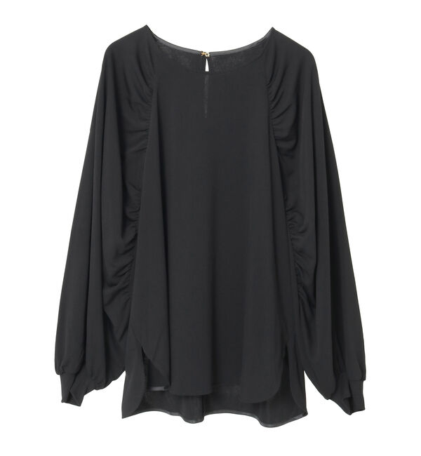 TIARA「ギャザードルマンブラウス」|シャツ・ブラウス|ブラック