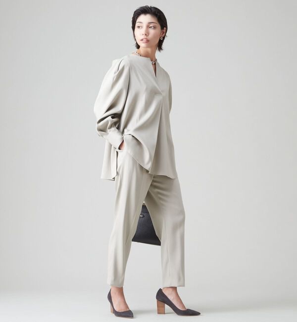 Liesse「マットサテン2タックコクーンパンツ」|その他|