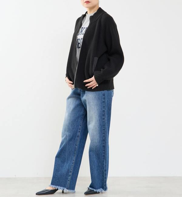 Soffitto「バルキージップ付ニット」|カーディガン|