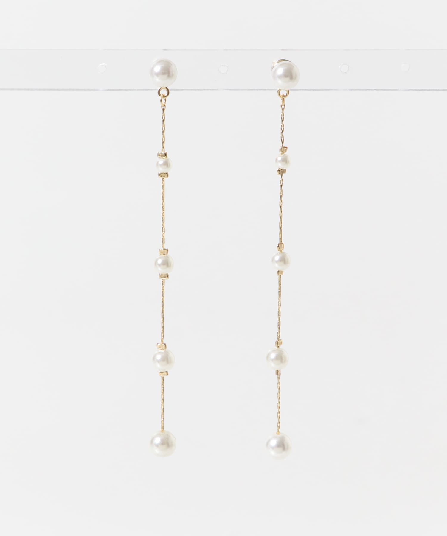 SMELLY「パールロングチェーンピアス」|ピアス|