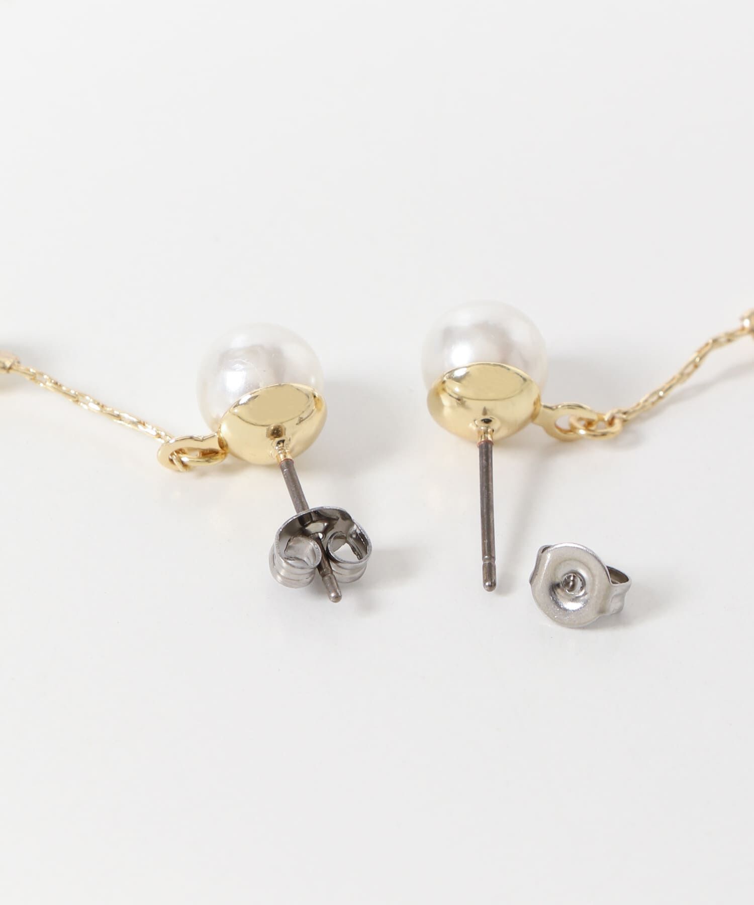 SMELLY「パールロングチェーンピアス」|ピアス|