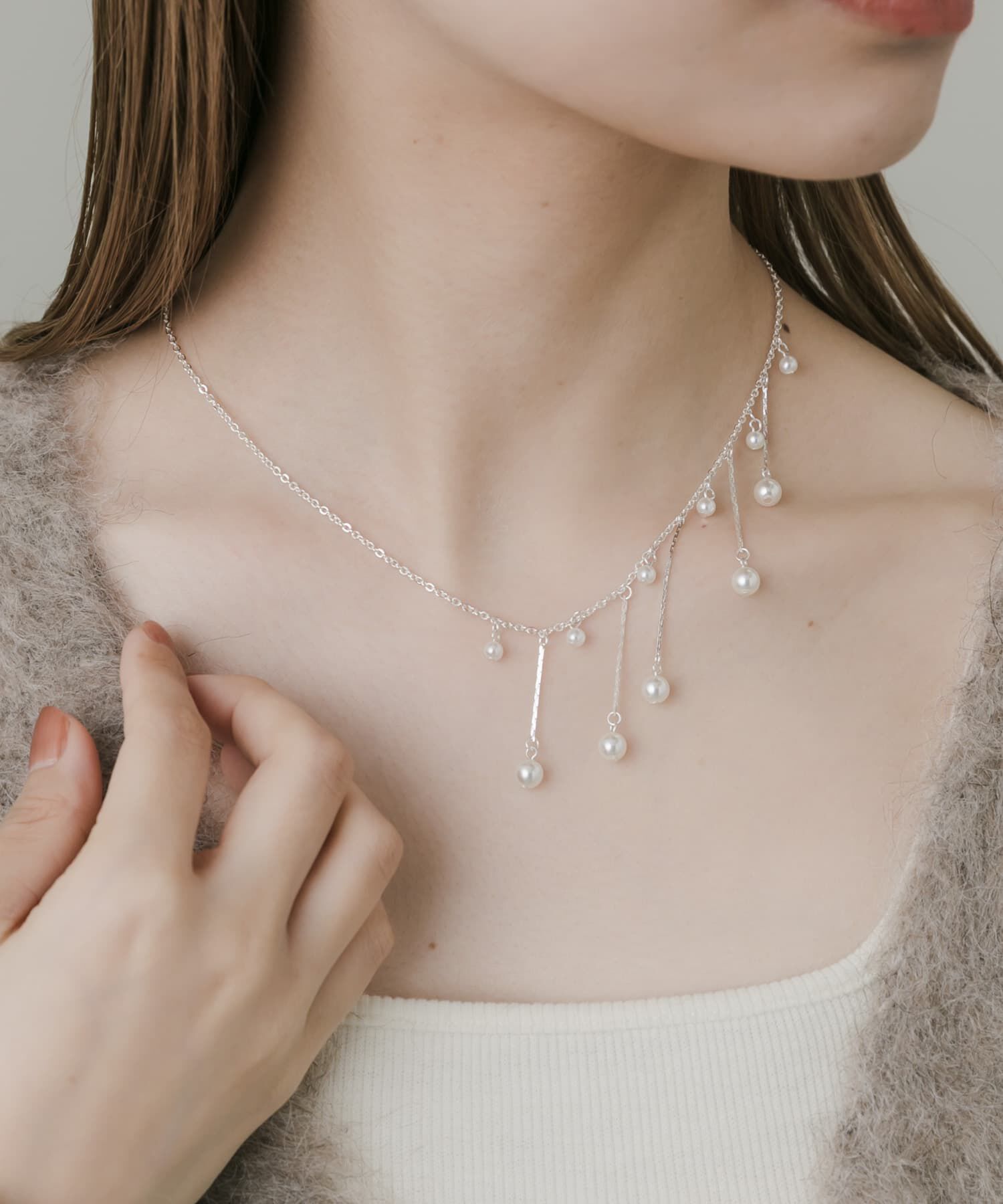SMELLY「ドロップパールネックレス」|ネックレス|シルバー