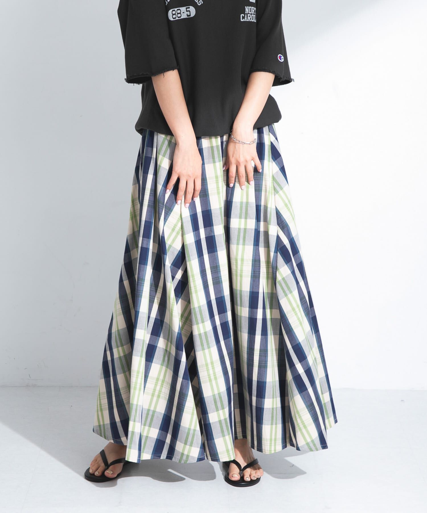 Sonny Label 「マルチチェックカラースカート」|スカート|ネイビー