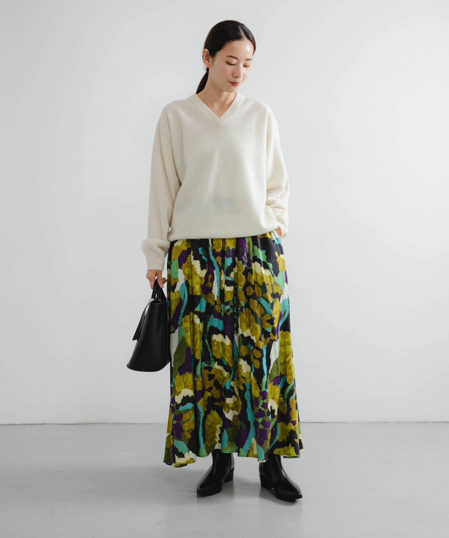 URBAN RESEARCH「『WEB限定』アートフラワープリントギャザースカート」|スカート|