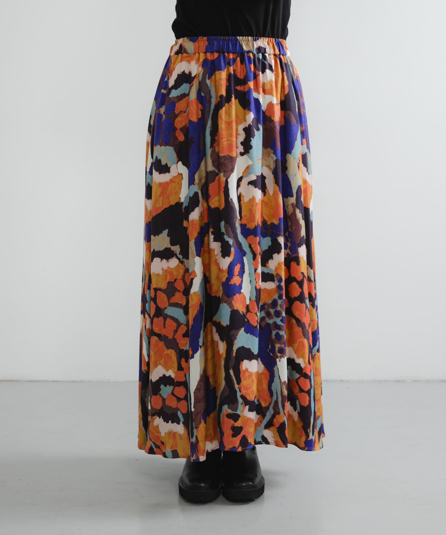 URBAN RESEARCH「『WEB限定』アートフラワープリントギャザースカート」|スカート|