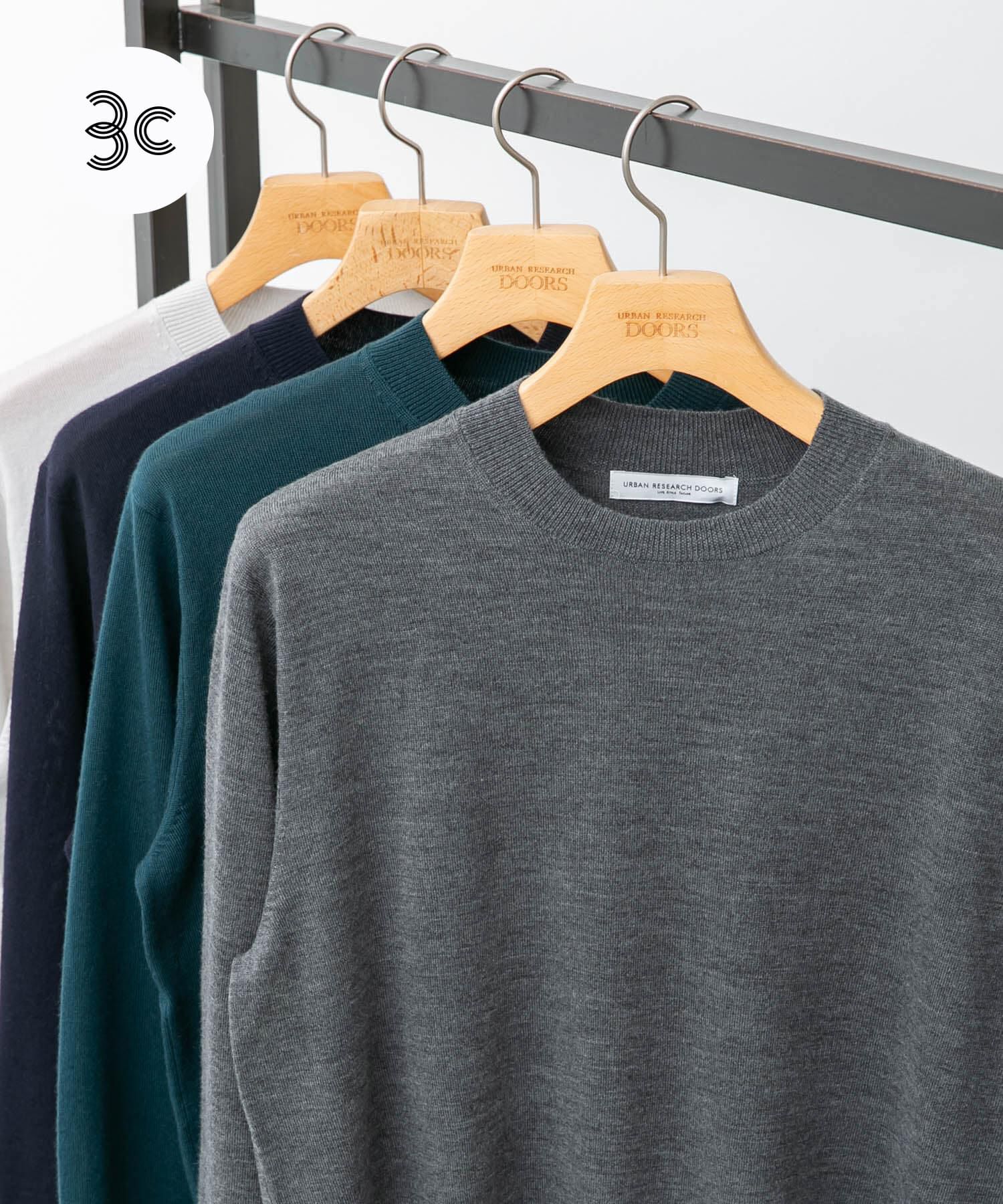 URBAN RESEARCH DOORS「LIFE STYLE TAILOR　マシンウォッシャブルハイゲージクルーニット」|シャツ・ブラウス|グレー系その他