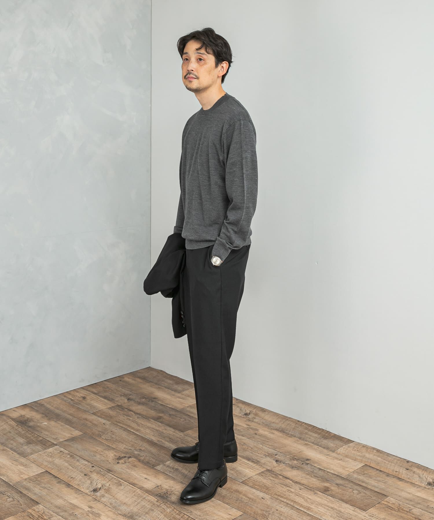 URBAN RESEARCH DOORS「LIFE STYLE TAILOR　マシンウォッシャブルハイゲージクルーニット」|シャツ・ブラウス|
