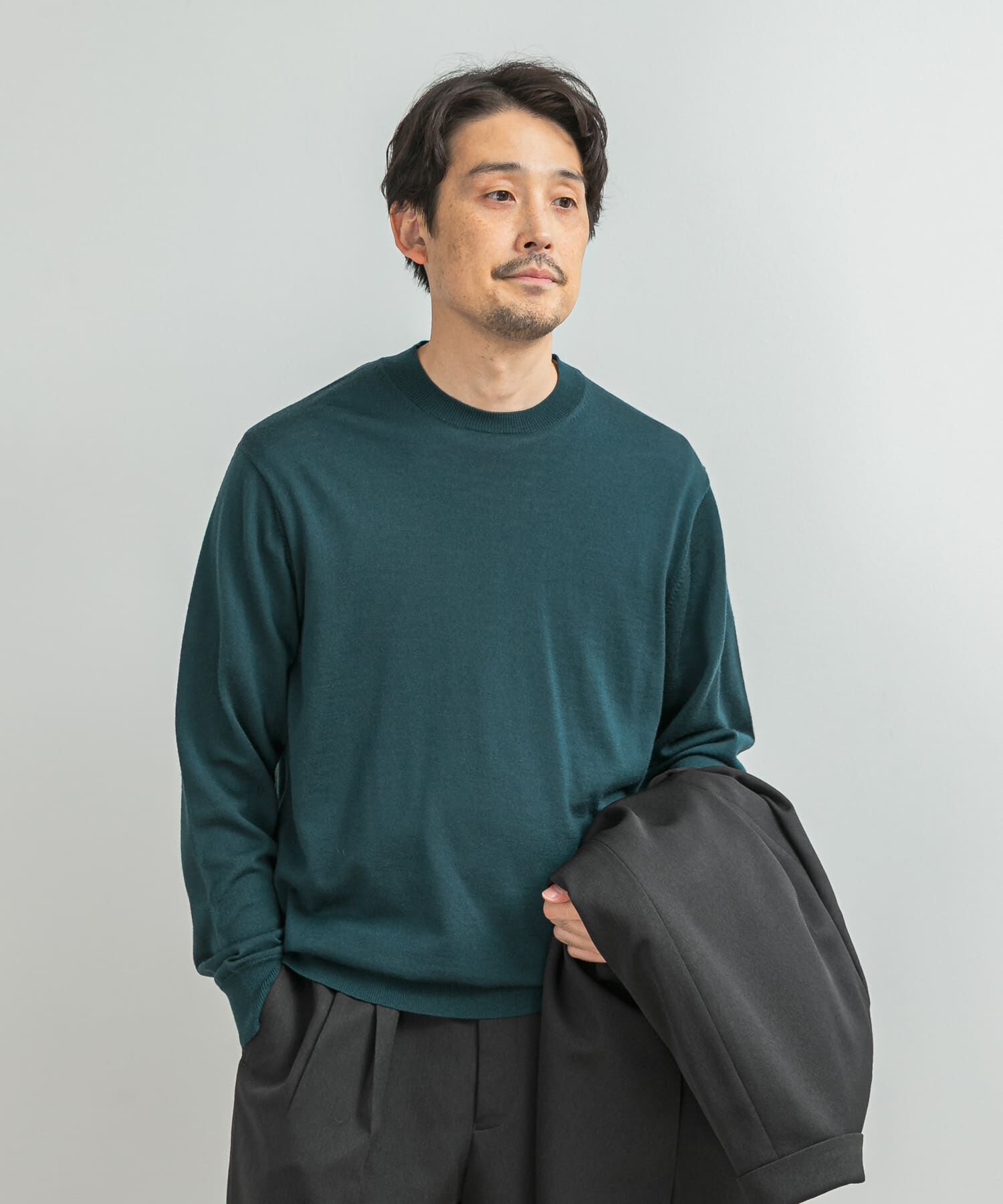 URBAN RESEARCH DOORS「LIFE STYLE TAILOR　マシンウォッシャブルハイゲージクルーニット」|シャツ・ブラウス|