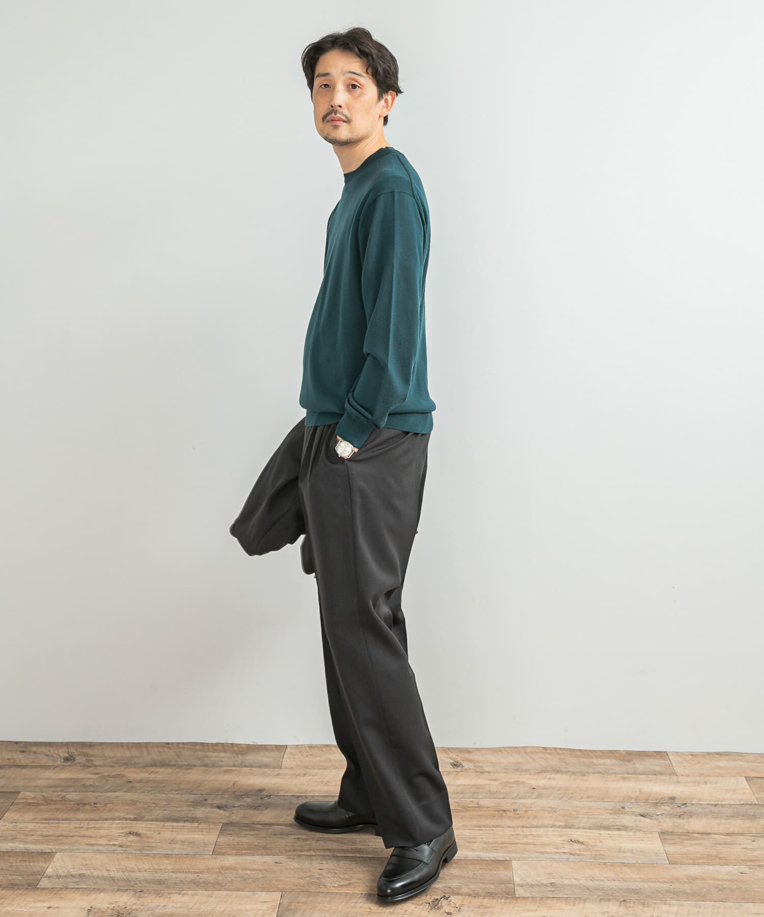 URBAN RESEARCH DOORS「LIFE STYLE TAILOR　マシンウォッシャブルハイゲージクルーニット」|シャツ・ブラウス|