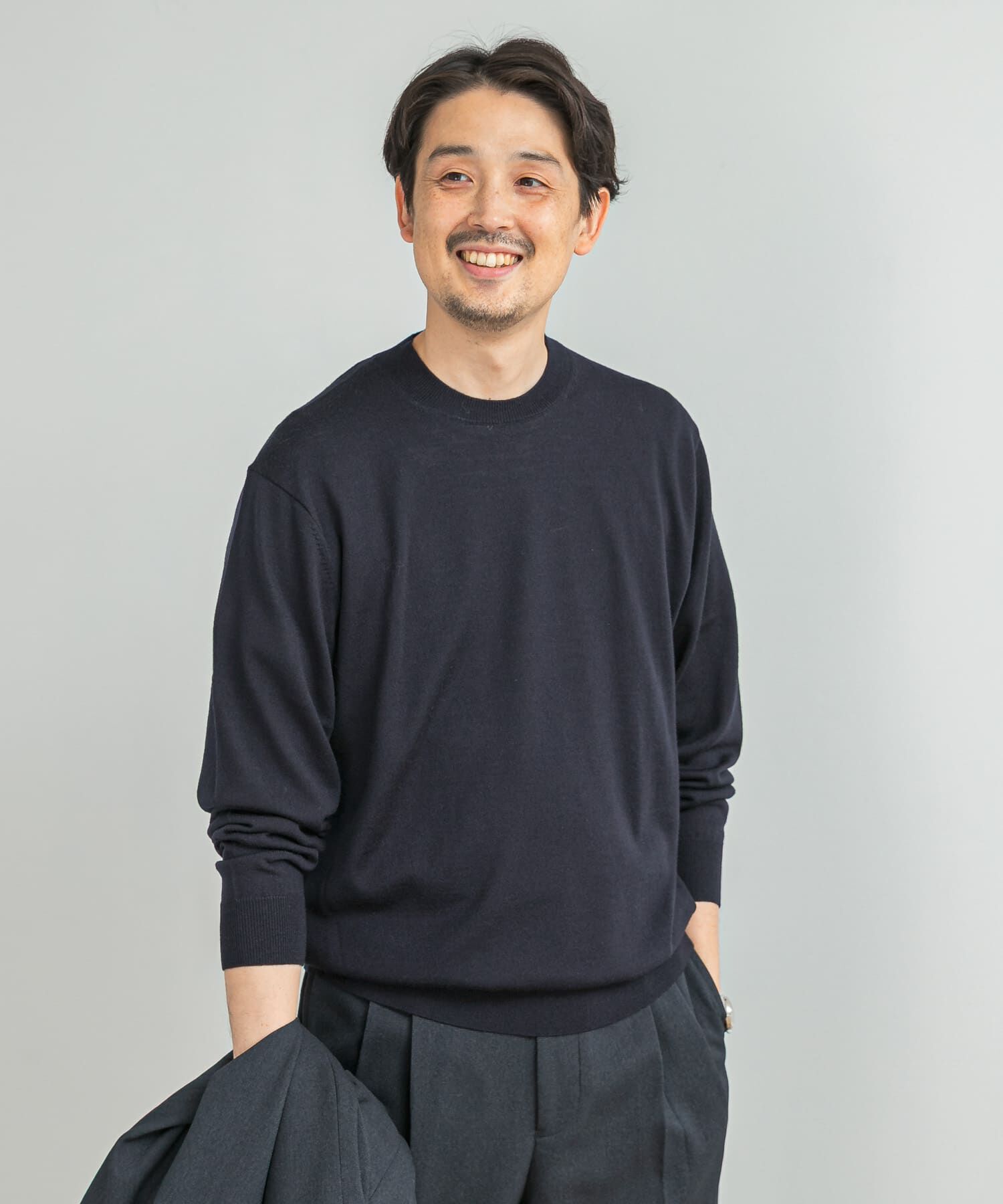 URBAN RESEARCH DOORS「LIFE STYLE TAILOR　マシンウォッシャブルハイゲージクルーニット」|シャツ・ブラウス|